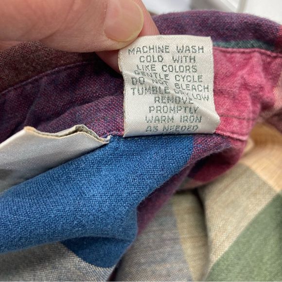 Blue Spruce Womens Shirt SZ L 100% Cotton Button Up Multicolored Plaid VIntage - Picture 8 of 10